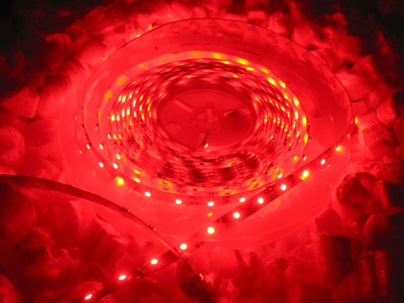 ROSSO 5m LED STRIP RED 12V CON ALIMENTATORE