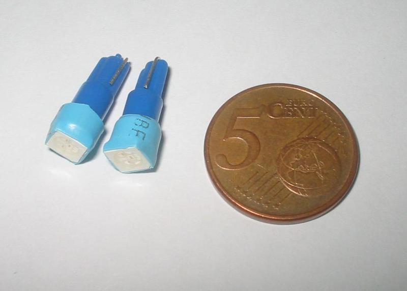 2pz LUCI CRUSCOTTO T5 LED SMD5050 BLU ALTA POTENZA JB