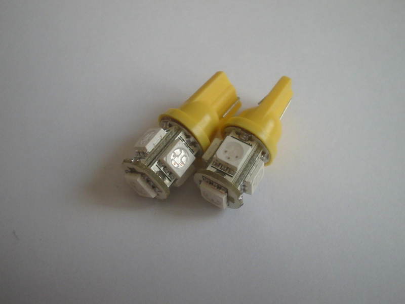 PAREJA DE BOMBILLAS LED NARANJA VIDRIO T10 W5W BA