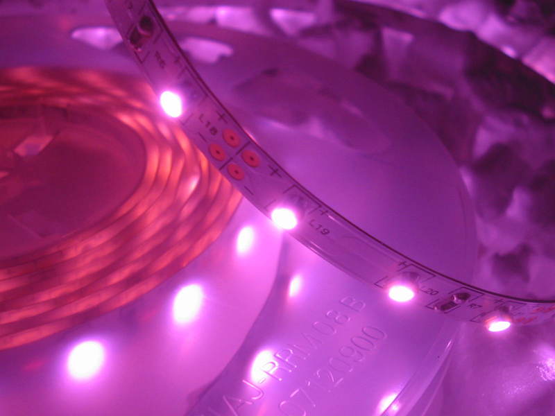 ROSA VIOLA 5m LED STRIP PINK 12V CON ALIMENTATORE