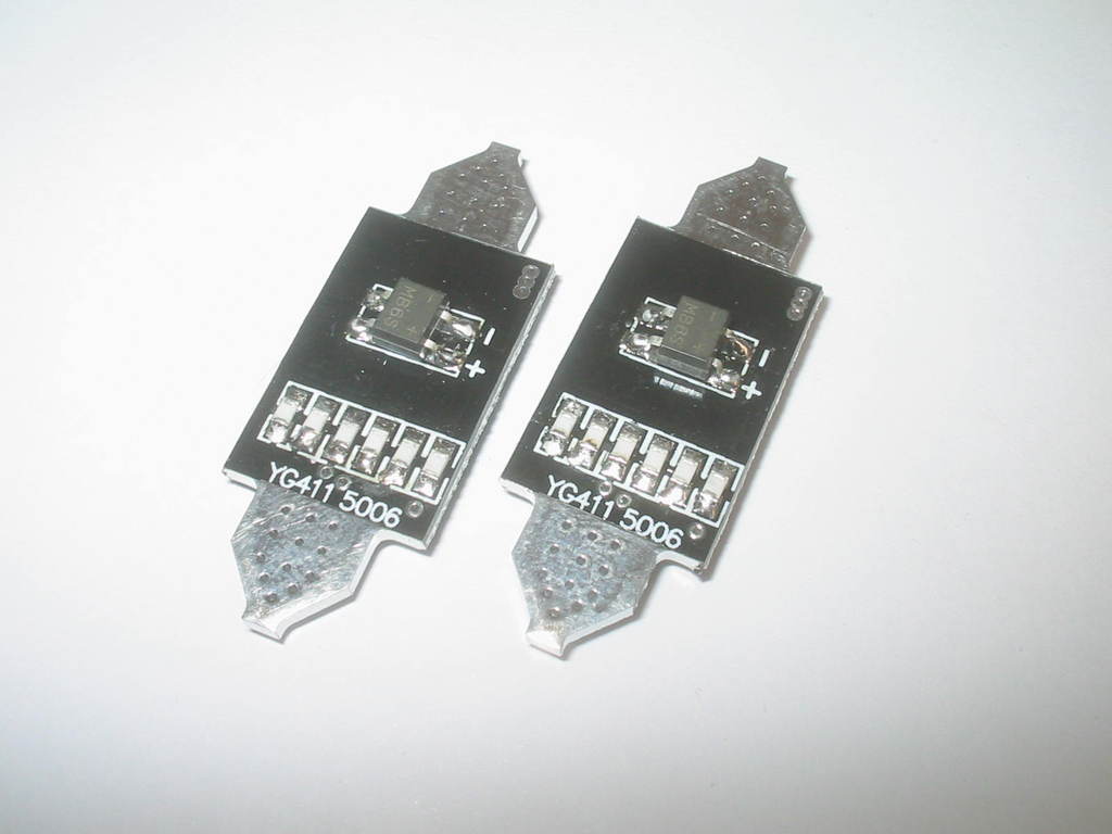 2pz LAMPADINE 6 LED SMD5050 SILURO 42mm BIANCO 6000K K3