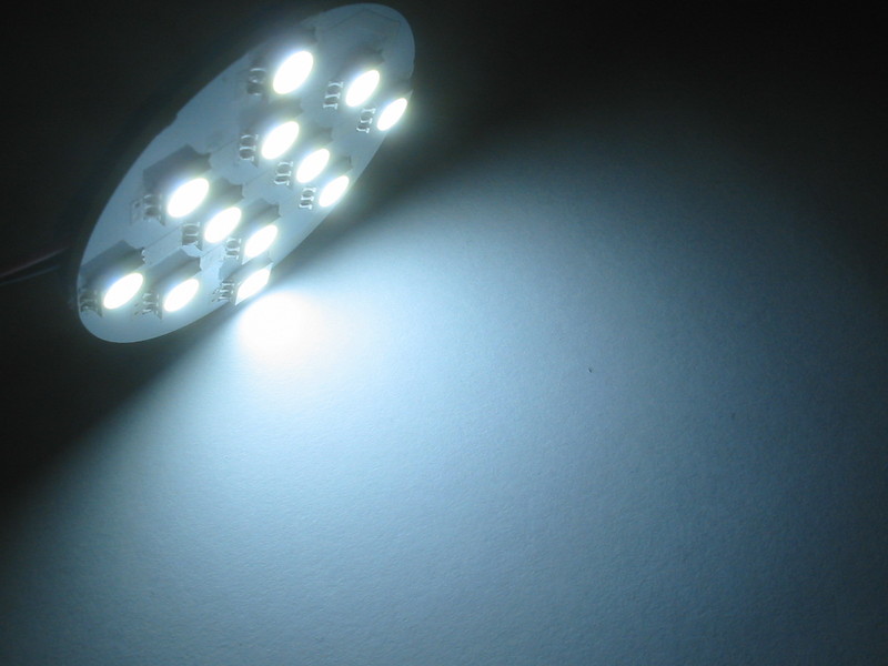 PANNELLO 12 LED ROTONDO BIANCO 6000K T10 BA9S SILURO M4