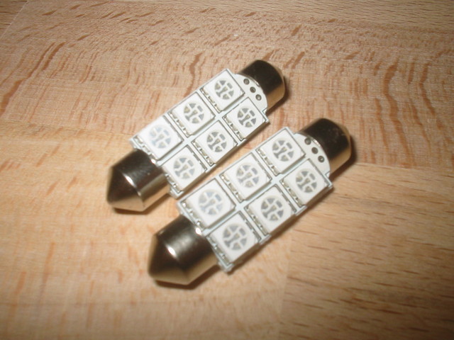 2pz LAMPADINE 6 LED SMD5050 SILURO 39mm VERDE KV